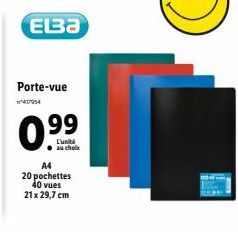 ELBA  Porte-vue  0.⁹9  L'uniti au chol  A4 20 pochettes 40 vues  21 x 29,7 cm 