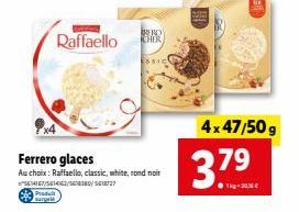 Glaces Ferrero Raffaello: 4x47/50g, 1kg à -20.36€ - Promo!