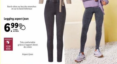 Legging Aspect Jean 6.99€ - Coton Africain et Ber, Très Confortable!