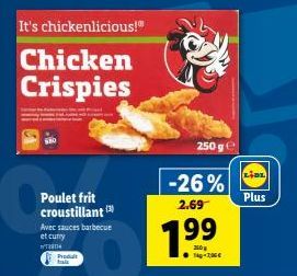 Croustillant Poulet Frit BBQ et Curry - LIDL, 250 g à -26%, 2.69€