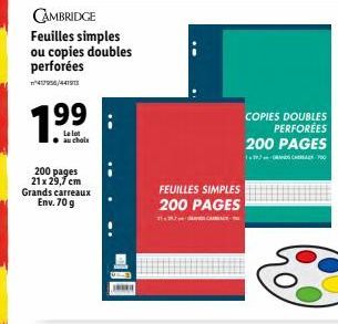 Lot de Feuilles Simples & Doubles Perforées - 20% de Réduction - 200 Pages, 70g, 21x29.7cm, Grands Carreaux