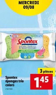 3 Trio Colors Spontex en Promotion : Pesez-En un Offert ! 3 éponges pour 1.45€ seulement.