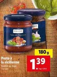 Offre Spéciale sur Pats al Trop Pesto à la Sicilienne, 180g - 800g - 7.39€/kg