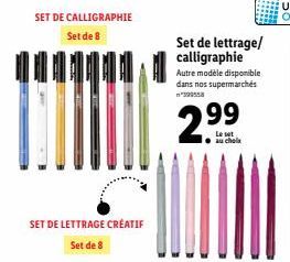 Le Set au Chola: Set de 8 en Lettrage/Calligraphie, 29⁹9⁹! Autres Modèles Disponibles dans les Supermarchés.