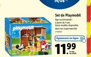 Playmobil 4: Set de Playmobil pour 4 ans et + à partir de 11,99€ | 44735 Disponible en ligne et Supermarchés.