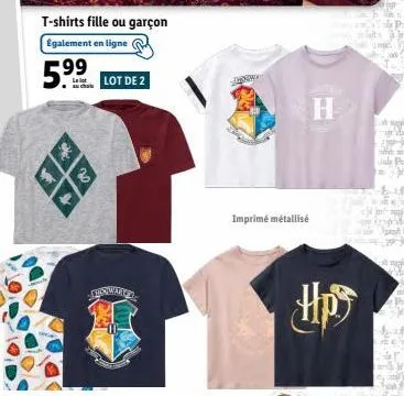  2 t-shirts chowar imprimés métallisés h à 59,99€ -offre spéciale tmt12!