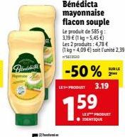 -50%  LE1-PRODUCT 3.19  1.59  SUR LE 2ME  LE PRODUT ● IDENTIQUE 