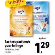 Variétés au Choix: Doussy 4 Scented Sachêts In Freshness Gold Blossom - 4 Pièces - Promotion 29€.