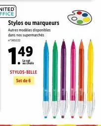 promo : stylos-bille set de 6 - 7.49€ au choix | autres modèles disponibles dans nos supermarchés.