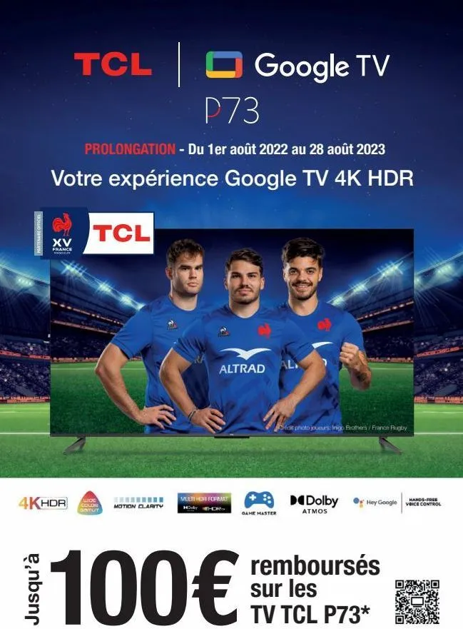 partenaire ofiior : profitez de l'expérience google tv 4k hdr tcl xv france mascul avec la promotion prolongation jusqu'au 28 août 2023.