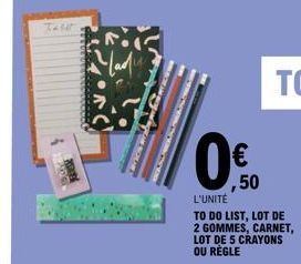 Taur 50% de Réduction - Lot de 2 Gommes, Carnet, Lot de 5 Crayons et Règle: Organisez-Vous Avec La TO DO LIST!