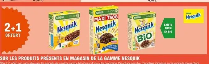 2+1 offert : découvrez le neste maxi 750g nesquik, bio ou pas bio !