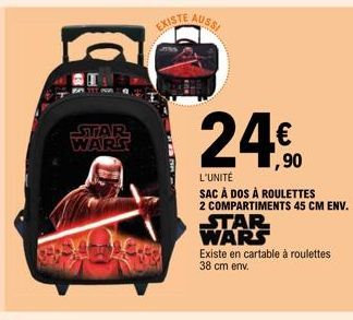 Offre Spéciale ! Sac à Dos à Roulettes STAR WARS à 24% Moins Cher - 45 cm Env., 2 Compartiments - 38 cm Env. Disponible !