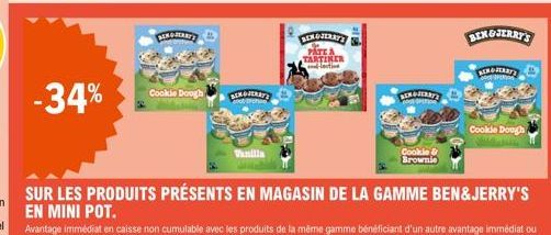 Ben & Jerry's Mini Pots -34% de Réduction! Cookie Dough, Vanilla, Cookie & Brownie, Hostine, Aero-Jerry et BENGJ.