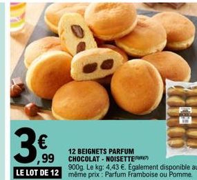 Lebeere 12 Beignets Parfum Chocolat-Noisette + Parfum Framboise et Pomme : 3,99€ le Lot de 900g - 4,43€ le Kg!