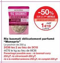 Riz Basmati Parfumé Monoprix : 2 Articles à 2€38 ! Bon prix: 4€76 le Kg