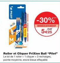 Pilot FriXion Ball : Roller + Cliquer + Recharges à 5€25 seulement, -30% IMMEDIATEMENT !