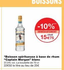 Rhum Captain Morgan : -10% IMMEDIATEMENT, 15€75 pour 70 cl à 37,5% vol.!