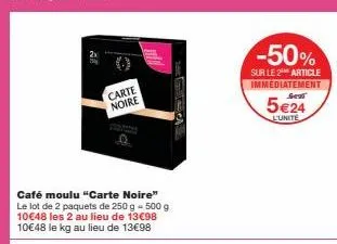 café moulu carte noire