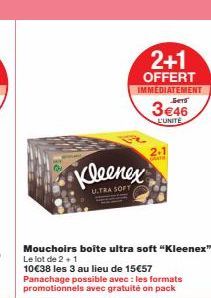 Kleenex U.TRA SOFT : 3 boîtes offertes à 10€38 ! Profitez du panachage et de l'offre 2+1.