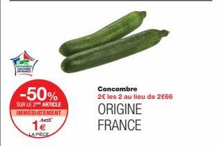 Offre Spéciale : Concombre Origine France -50% ! 1€ la Pièce ou 2€ les 2