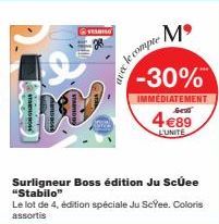 Stabilo Boss: Édition Ju Scree - Lot de 4 Surligneurs à 4,89€ -30% IMMEDIATEMENT!