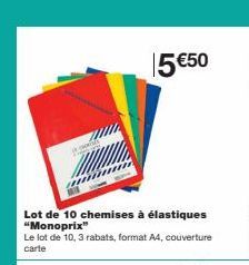 Lot de 10 Chemises à Élastique Monoprix avec 3 Rabats - Format A4 - 15 €50!