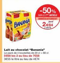 Profitez de -50% sur la délicieuse boisson au chocolat Banania - 3€55/L, 5€68/2 unités.