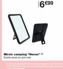 Miroir camping "Novex"  Existe aussi en gris mat 