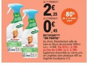 offre d'été: désinfectant mr propre à prix réduit - réglez 0€ et 45€ pour des produits à au choix!