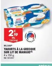 laits et yaourts grecques à croquer: chevalier, jusqu'à 50% de réduction, 4x150g!
