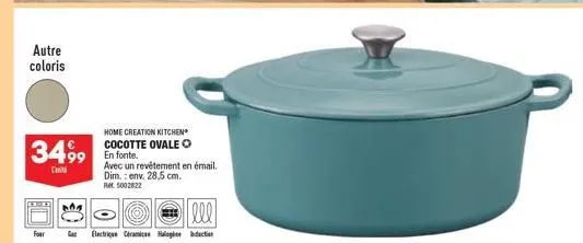 four en fonte da home creation kitchen cocotte ovale o - 28,5 cm - autre coloris 3499 - ret 5002822 - réduction ga electrique ceramics.