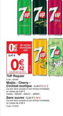 Une Boîte Slim de 33cl de 7UP Skinny pour 0,41€ - Profitez de la Remise Immédiate !