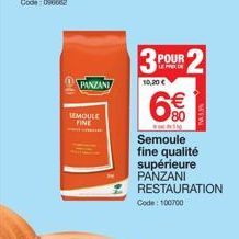 Semoule Fine PANZANI : 10,20€ à 6€ - Qualité Supérieure pour la Restauration.