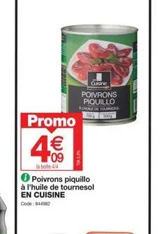 promo cuisine : poivrons piquillo à l'huile de tournesol 1€ seulement ! code 844982