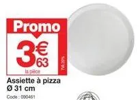 assiette à pizza promo