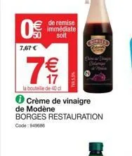 🔥offre exceptionnelle! crème de vinaigre borges restauration 40cl à seulement 17€ + 7€ de remise immédiate! 🔥