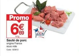 sauté de porc promo