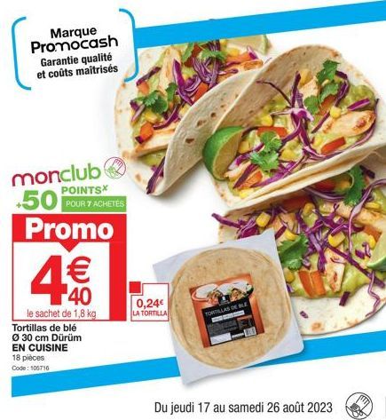 Profitez de la Promo : 40% de Réduction sur les Tortillas de Blé Dürüm En Cuisine - 18 Pièces!