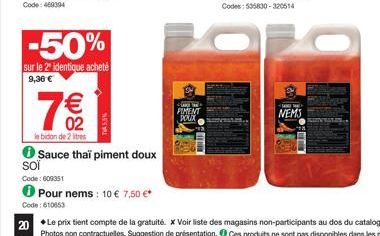 2º Identique Achetez moins Cher: Sauce Thaï Piment Doux et Piment Dolix AT THE NEMS!