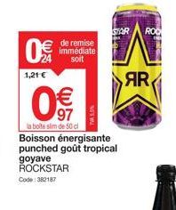 Boisson énergisante ROCKSTAR avec 1.21 € de remise immédiate – 50 cl, goût tropical goyave !