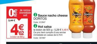 Hot Salsa et Sauce Nacho - Profitez des Remises Immédiates: 5,44 € pour 898 g, 4,49 € pour 925 g!