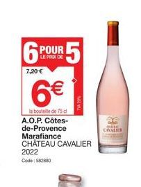 Frais et Fruité : Achetez une Bouteille Château Cavalier AOP Côtes-de-Provence 2022 à 5€ !