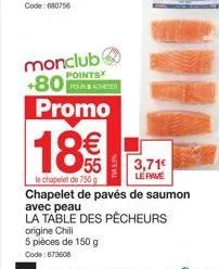 promo | 5 pcs pavés de saumon chili 150g | 18€ | la table des pêcheurs!